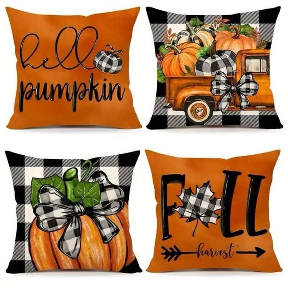 Fall Decor Harvest Throw Pillow Covers - Picture 1 of 11